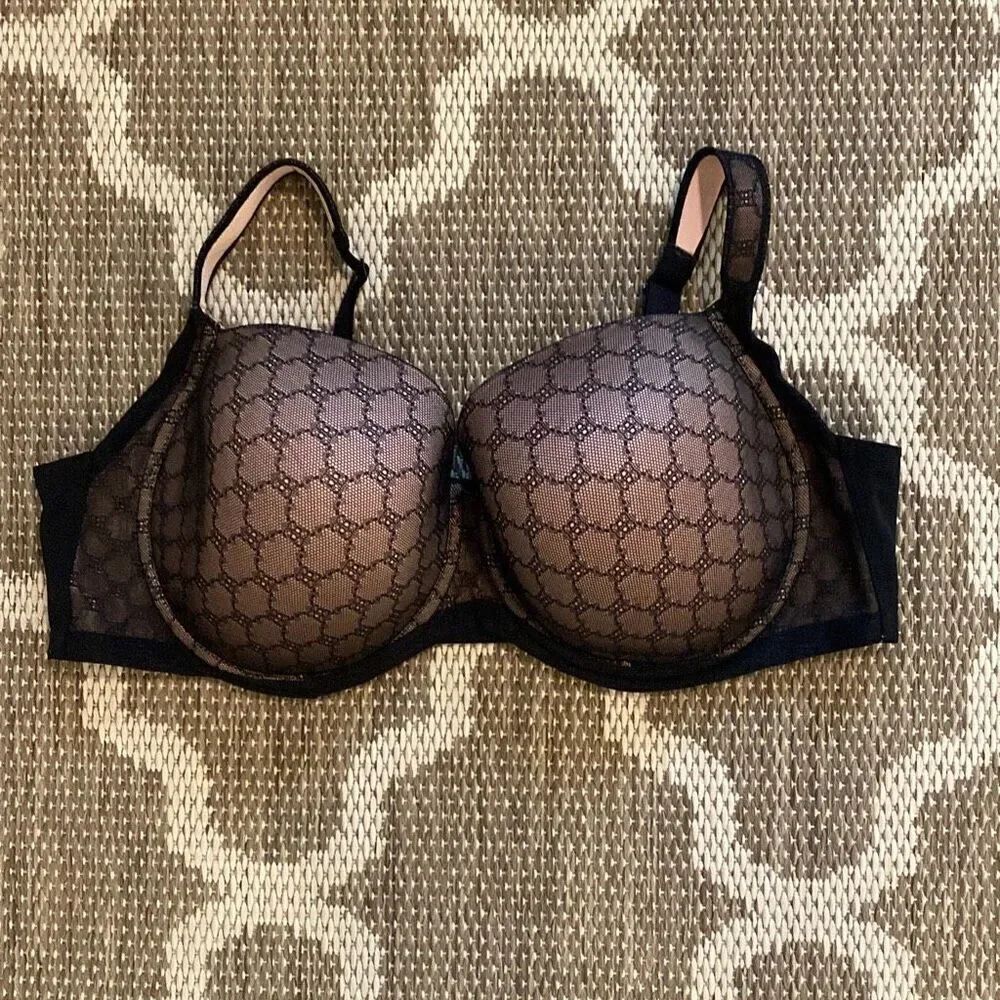 Soma bra stunning support, Geo lace full coverage bra, size 44D